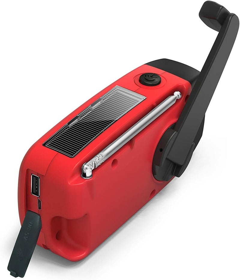 ويوبلز راديو الطقس AM/FM/NOAA، راديو طوارئ AM/FM/NOAA يعمل بالطاقة الشمسية مع مولد شحن USB يدوي، راديو يعمل بالطاقة الشمسية مع مولد شحن USB يدوي مزود ببطارية ومصباح يدوي - Image 3